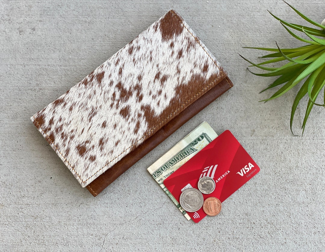 Cowhide Wallet: Western Rodeo Leather Clutch for Women - Etsy