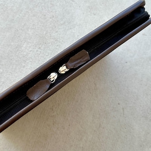 Real Hair on Cowhide Hand Tooled Leather Folio Case Portfolio Organizer in Dark Brown Western Corporate Gifts
