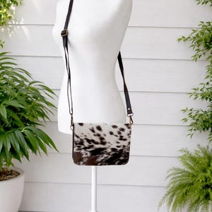 Cowhide Purse Leather Crossbody Western Rodeo Festival Bag Hair on Cowgirl Gifts for Her image 2