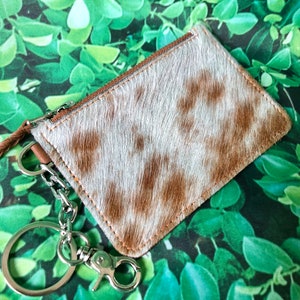 Cowhide Keychain Wallet Credit Card Holder Case Change Coin Purse Gifts for Her
