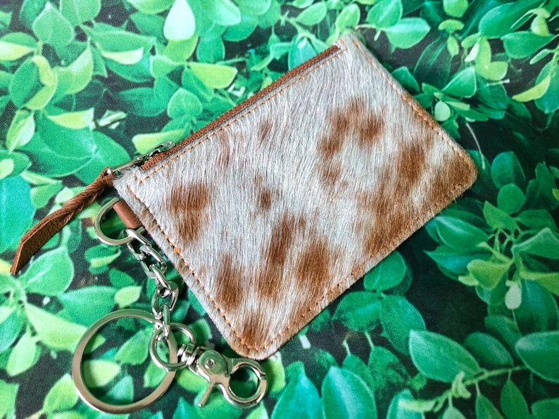 Cowhide Keychain Wallet Credit Card Holder Case Change Coin Purse Gifts for Her