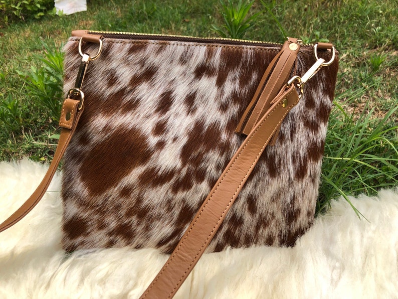 cow hair purse
