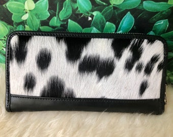 Rindsleder Portemonnaie Rindsleder Portemonnaie Reißverschluss Handytasche Clutch Kartenetui Schwarzes Leder - Geschenke für Sie