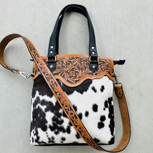 Cowhide Leather Crossbody Messenger Handbag - Dia main image 0