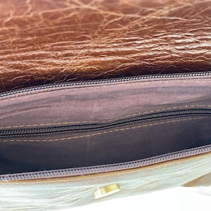 Cowhide Leather Western Crossbody Purse Handbag Clutch Bag Brown Cow Hide | Cowgirl Gifts