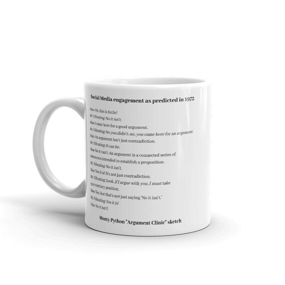 Argument Clinic Sketch Monty Python Skit John Cleese Etsy Ireland