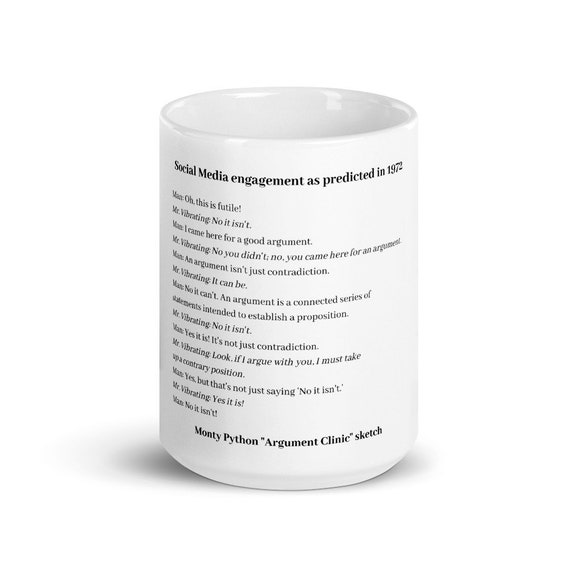 Argument Clinic Sketch Monty Python Skit John Cleese Etsy Canada
