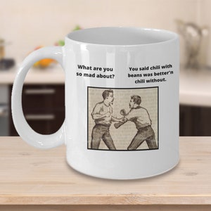 Texas chili, Chili competition mug, chili cook-off mug, Chili means no beans, Chili is serious business mug, gift for chili chef,