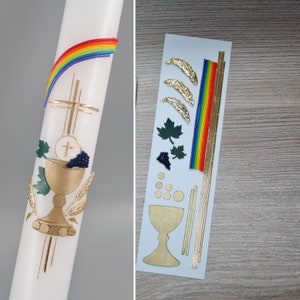 Craft set communion candle cup with rainbow image 1