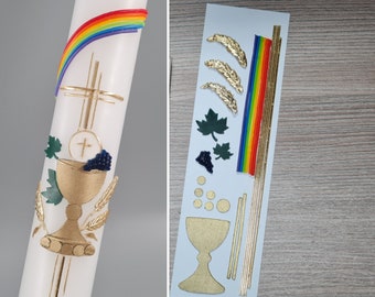 Bastelset Kommunionkerze  Kelch mit Regenbogen