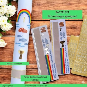 Bastelset Kommunionkerze mit Regenbogen