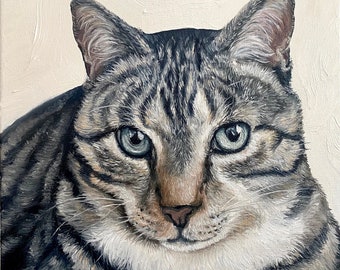 Retrato de mascota personalizado, Retrato al óleo de gato, Retrato de aceite de perro, Pintura de gato personalizada, Arte de gato, Pérdida de mascota, memorial de mascotas, retrato de mascota, óleo personalizado