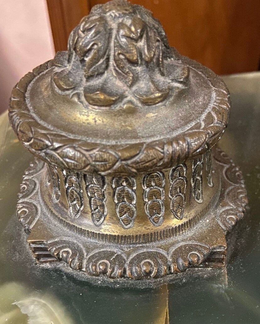 Antique DoubleInkwell & Quill Holder Made of Onix Marble Etsy