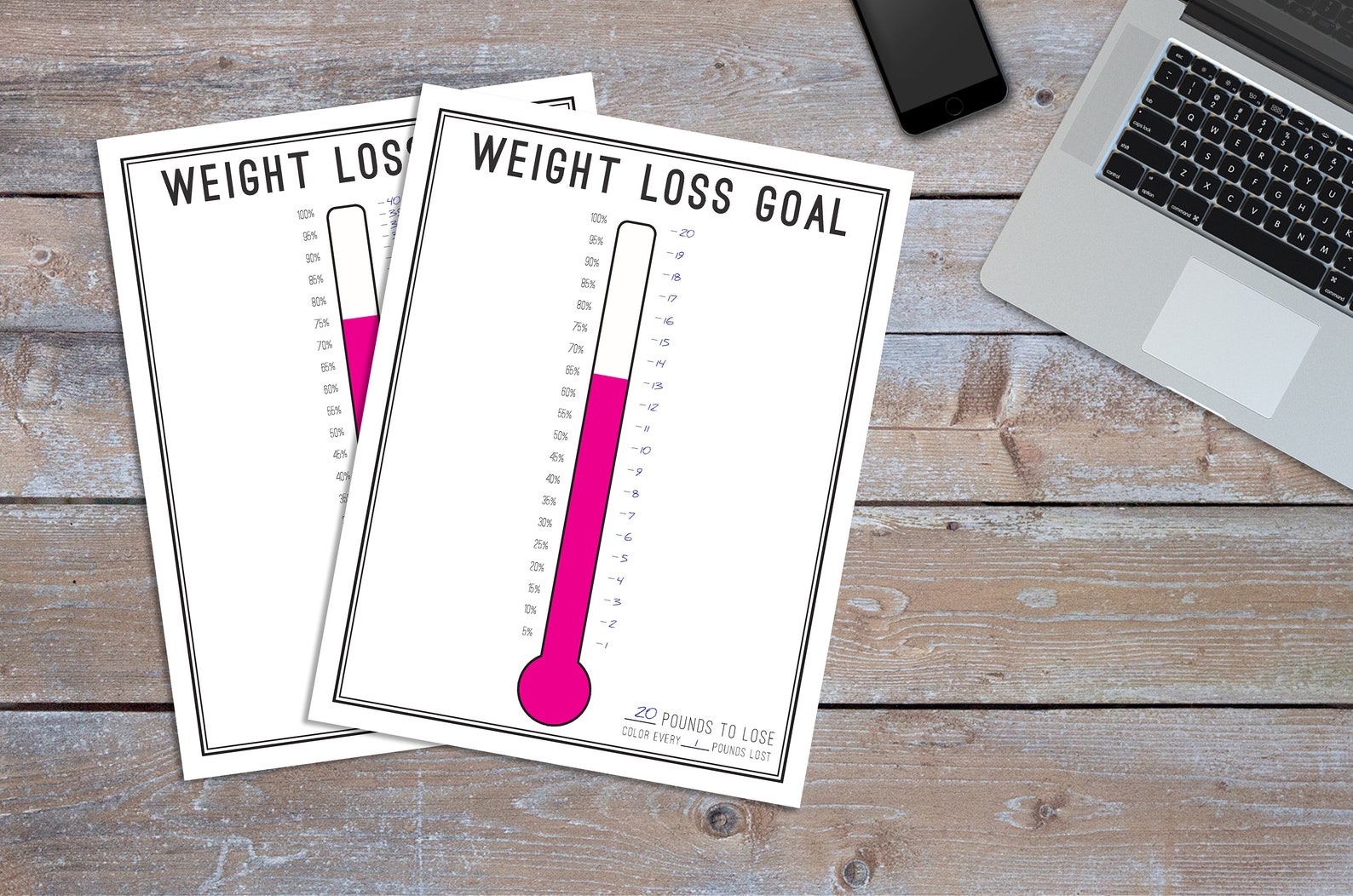 Weight Loss Tracker Printable, Weight Loss Thermometer, Weight Loss ...