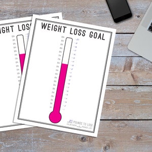 Weight Loss Tracker Printable, Weight Loss Thermometer, Weight Loss ...