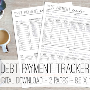 Debt Payment Tracker Printable, Debt Snowball, Monthly Debt Worksheet, Debt Planner Printable, Debt Progress Tracker