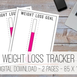 Weight Loss Tracker Printable, Weight Loss Thermometer, Weight Loss ...