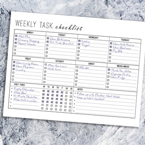 Weekly Task Checklist Printable EDITABLE Letter & A4, Task Planner, Daily Planner, Weekly and Daily Schedule image 2