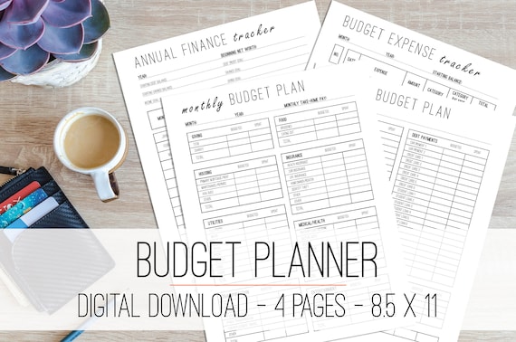 budget planner printable monthly budget printable finance etsy