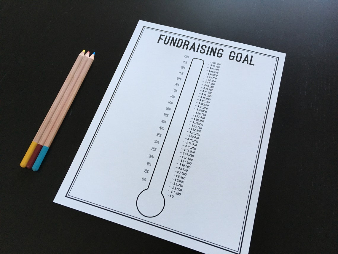 Fundraising Goal Tracker Printable Fundraising Tracker | Etsy