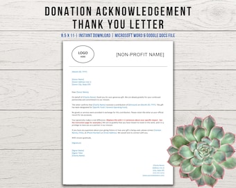 Donation Acknowledgement Thank You Letter, Donation Confirmation Receipt, Thank You For Donation, Nonprofit Donation Letter Template