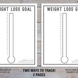 Weight Loss Tracker Printable, Weight Loss Thermometer, Weight Loss ...