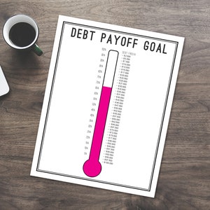 Debt Thermometer Tracker Printable, Debt Tracker, Debt Printable image 2