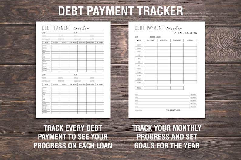 Finance Planner Bundle Printable, Budget Planner, Debt Tracker, Financial Planner, Savings Tracker Bundle, Money Planner, Letter Size image 4