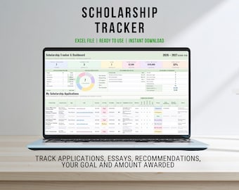 Excel-spreadsheet voor het bijhouden van beurzen, tracker voor beursaanvragen, beursorganizer, hogeschool, universiteit