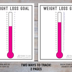 Weight Loss Tracker Printable, Weight Loss Thermometer, Weight Loss ...