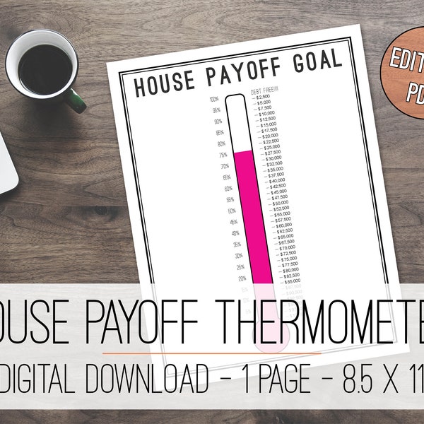 Thermometer für Hausrückzahlung, Thermometer für Tilgung, Verschuldung, Rückzahlungs-Thermometer