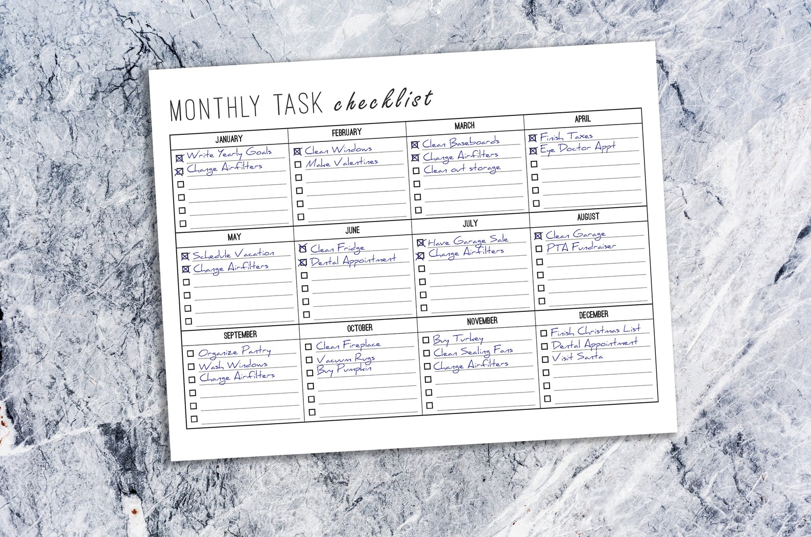 Monthly Task Checklist Printable EDITABLE Letter & A4, Task Planner ...