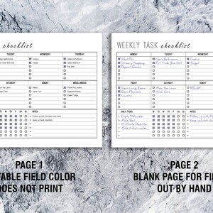 Weekly Task Checklist Printable EDITABLE Letter & A4, Task Planner, Daily Planner, Weekly and Daily Schedule image 4