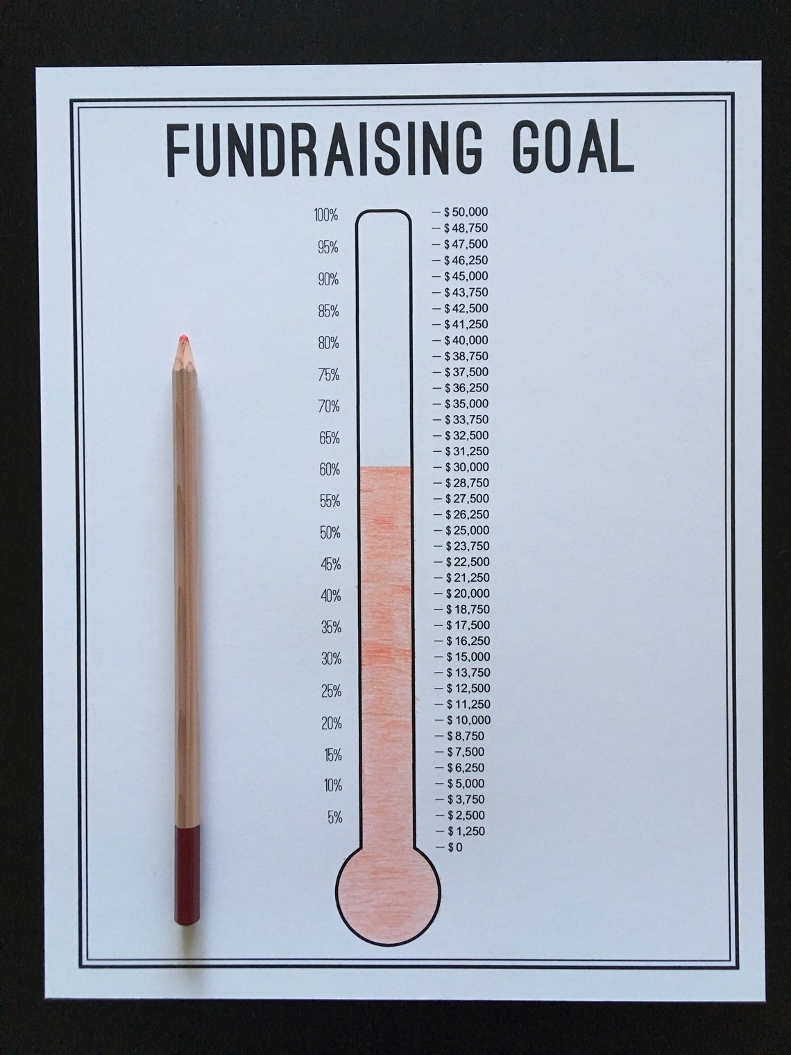 Fundraising Goal Tracker Printable Fundraising Tracker Etsy