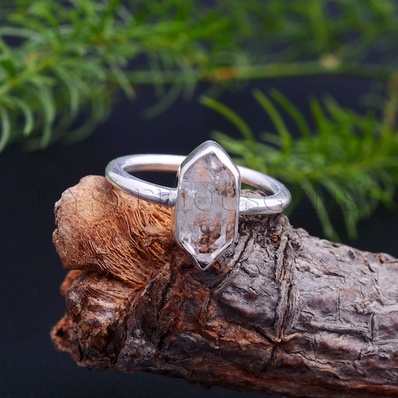 Herkimer diamond ring etsy sale