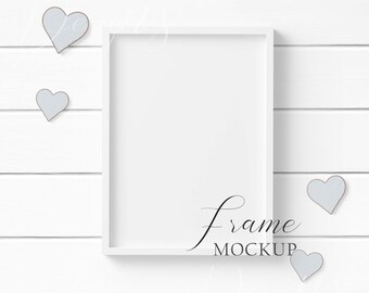 5x7 Rustic Frame Mockup Styled With White Ribbon And Rustic Etsy