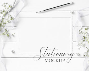 5x7 Stationery Mockup Styled With Textured Paper And Etsy