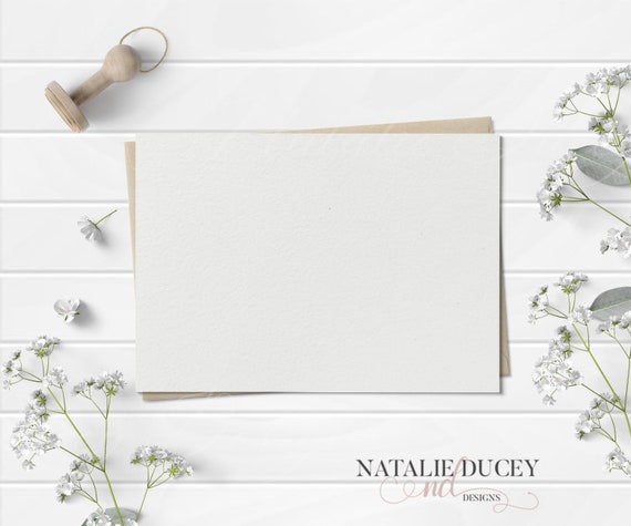 5x7 Stationery Mockup Digitally Styled With Textured Paper Etsy