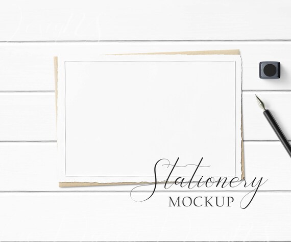 5x7 Papeleria Mockup Estilo Con Papel Texturizado Sobre Etsy