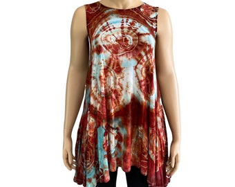 Geode Tie Dye Beach Dress Short Sleeves Size XL, Florida Cruise Dress
