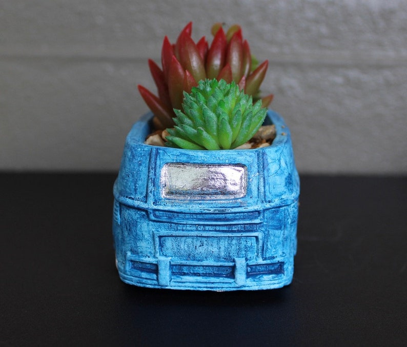 Hippie Bus Planter Tie Dye Planter Car Planter Pot With Drainage Hole Bus succulent planter Bus Planter