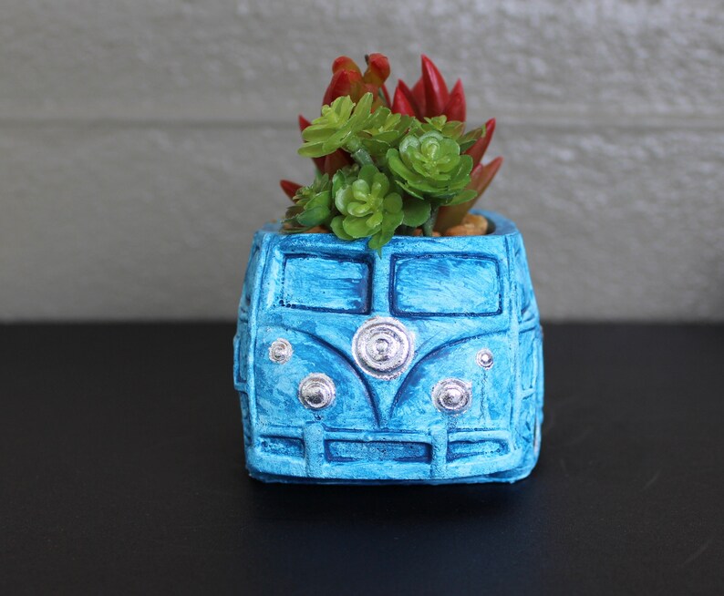 Hippie Bus Planter Tie Dye Planter Car Planter Pot With Drainage Hole Bus succulent planter Bus Planter
