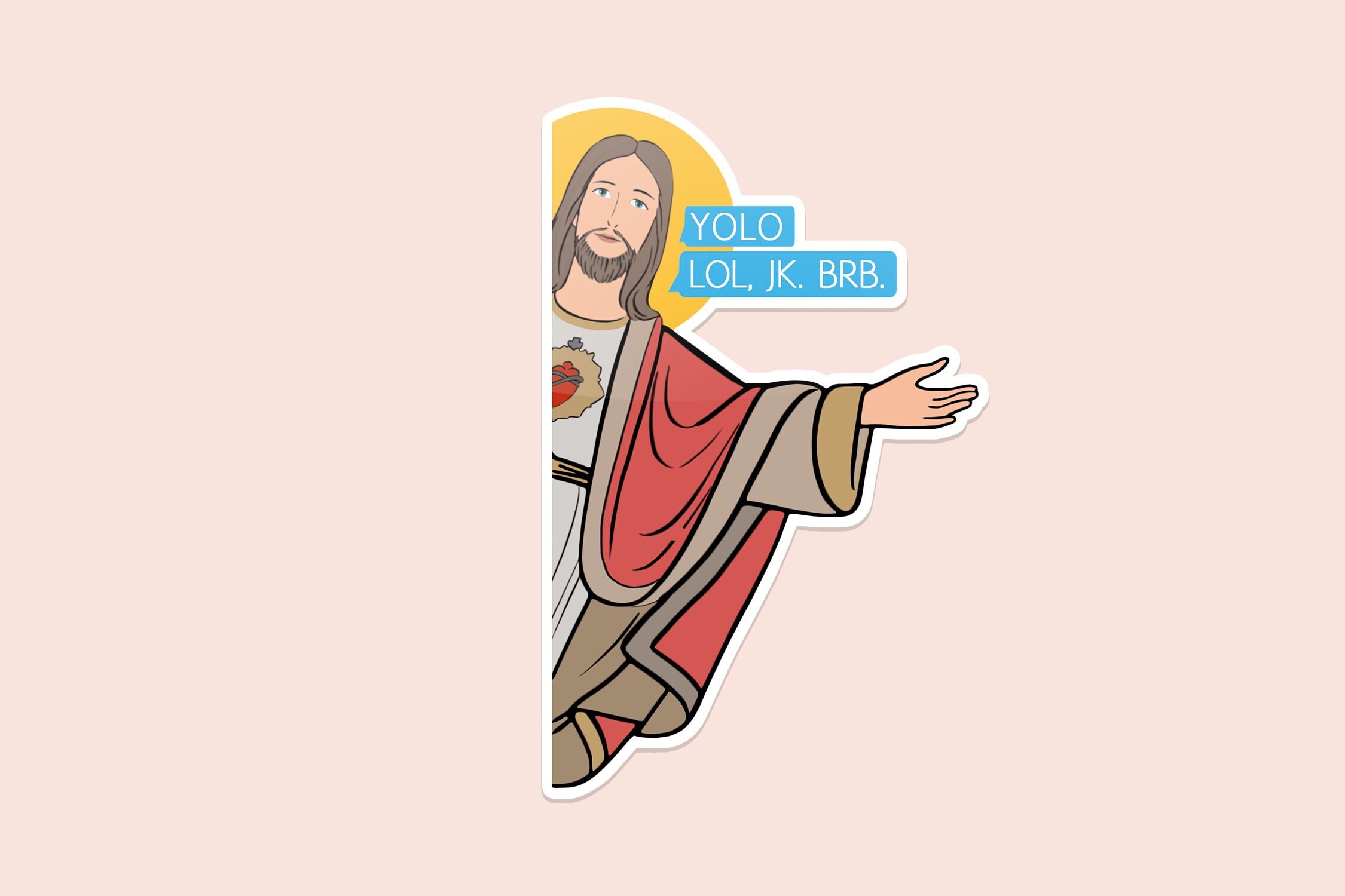 Yolo Lol Jk Brb Yolo Brb Jesus Christian Jesus Brb Poster by Noirty Designs  - Pixels