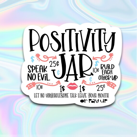 Positivity Jar Kit Positivity Jar Label Jar of positivity Etsy