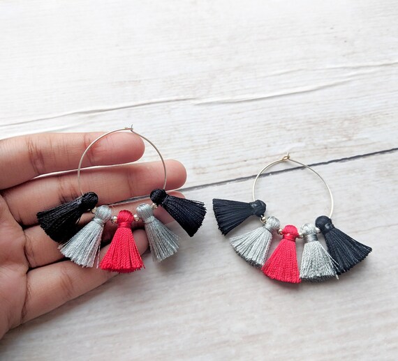 Grey 2024 tassel earrings