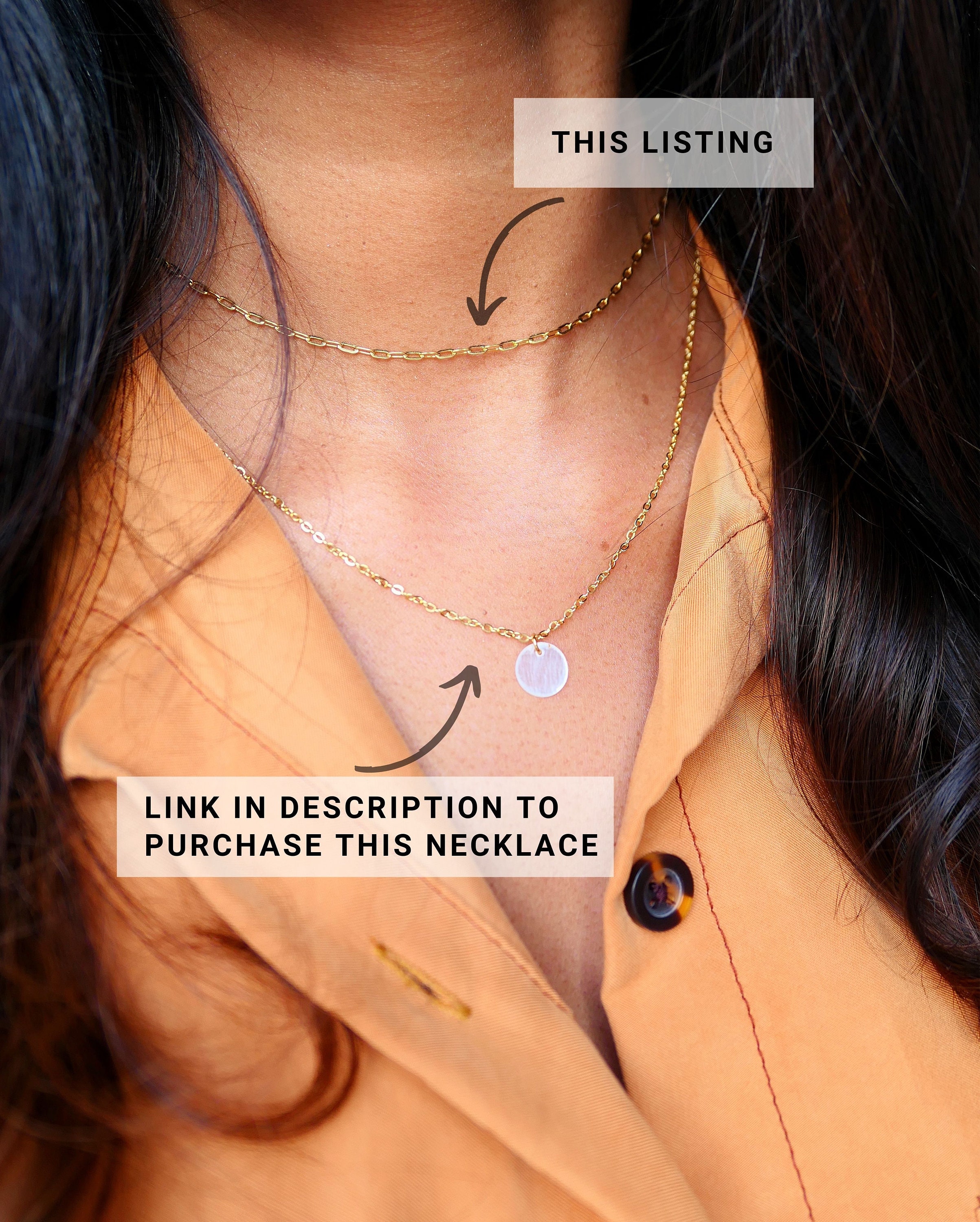 Dainty Paper Clip Necklace 18K gold plated tiny delicate Etsy