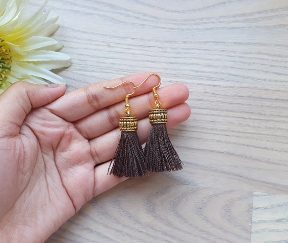 Ash colour earrings clearance