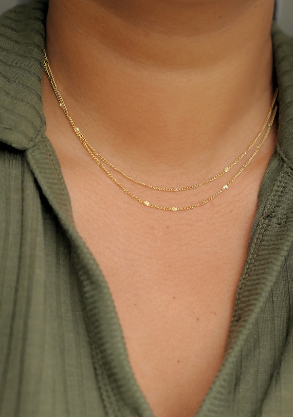 Minimalist layered best sale necklace