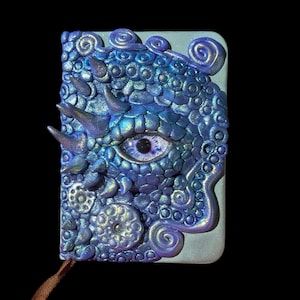 Handmade Polymer Clay Dragon Notebook – A7 Mini Journal – Fantasy Gift for Writers & Dreamers