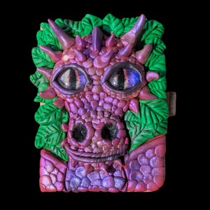 Handmade Polymer Clay Dragon Notebook – A7 Mini Journal – Fantasy Gift for Writers & Dreamers